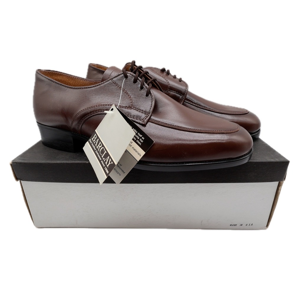 Barclay Endicott Johnson Brown Leather Oxford Shoes Mens 11 EEE Wide Vintage USA
